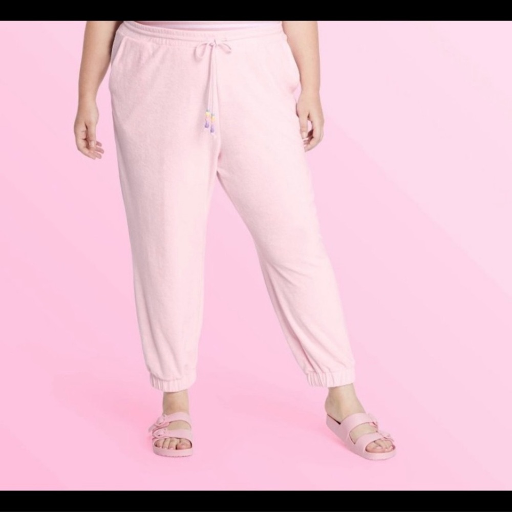 Stony Clover Ln x target pink terry joggers 2x NWT